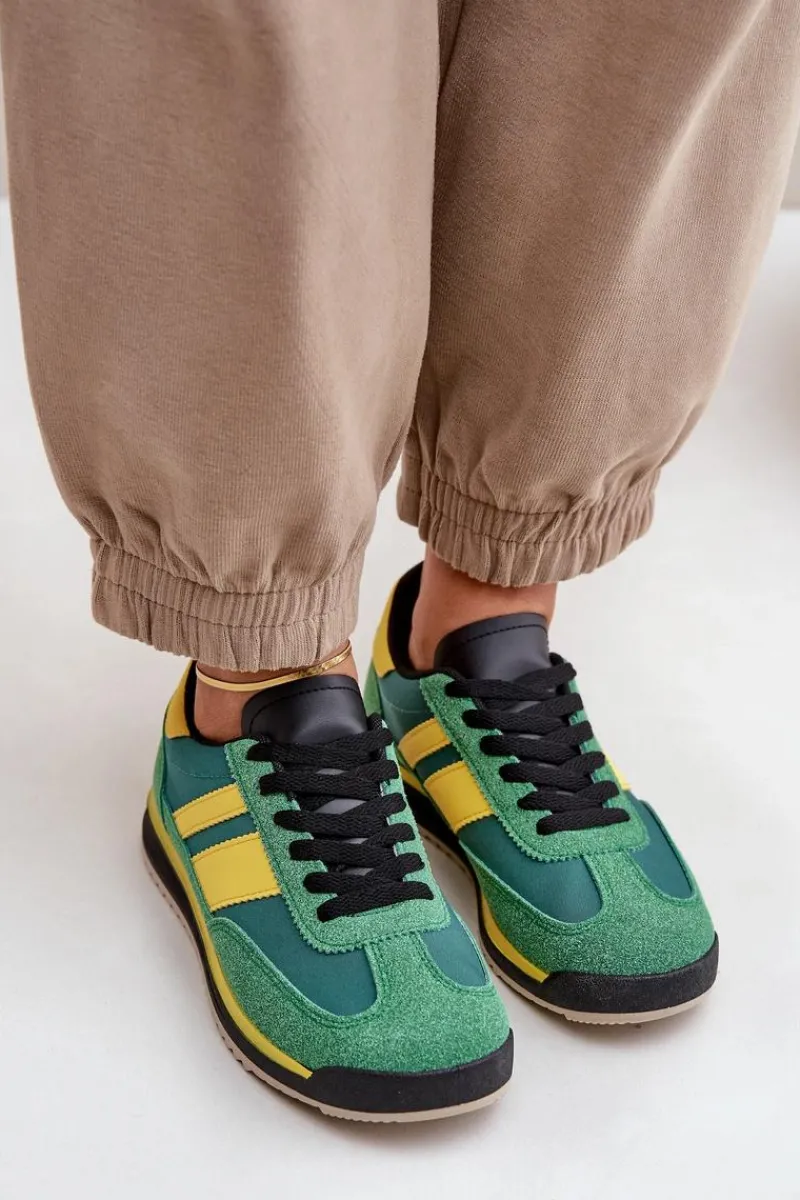 Clearance Niskie Sneakersy Trampki Damskie Zielone Sellira Damskie Trampki Damskie Niskie|Sneakersy Damskie