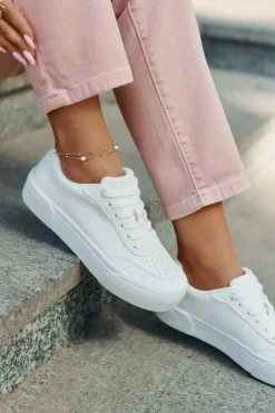 New Niskie Sneakersy Z Eko Skóry Big Star RR274303 Białe Damskie Buty Sportowe Big Star|Sneakersy Damskie