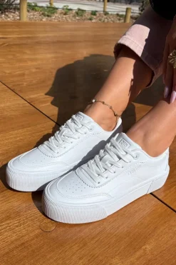 New Niskie Sneakersy Z Eko Skóry Big Star RR274303 Białe Damskie Buty Sportowe Big Star|Sneakersy Damskie