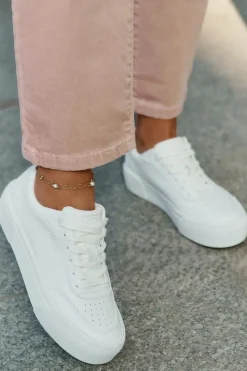 New Niskie Sneakersy Z Eko Skóry Big Star RR274303 Białe Damskie Buty Sportowe Big Star|Sneakersy Damskie