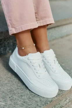 New Niskie Sneakersy Z Eko Skóry Big Star RR274303 Białe Damskie Buty Sportowe Big Star|Sneakersy Damskie