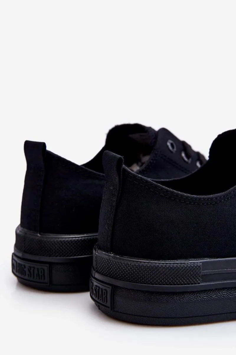 Trampki Damskie Big Star|Trampki Damskie Niskie>Big Star Shoes Niskie Sznurowane Tenisówki Big Star LL274967 Czarne Czarny