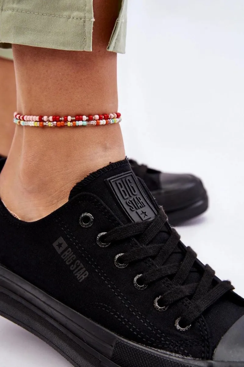 Trampki Damskie Big Star|Trampki Damskie Niskie>Big Star Shoes Niskie Sznurowane Tenisówki Big Star LL274967 Czarne Czarny