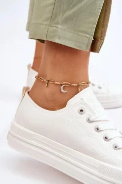 Clearance Big Star Shoes Niskie Sznurowane Tenisówki Big Star LL274968 Białe Biały