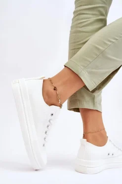 Clearance Big Star Shoes Niskie Sznurowane Tenisówki Big Star LL274968 Białe Biały