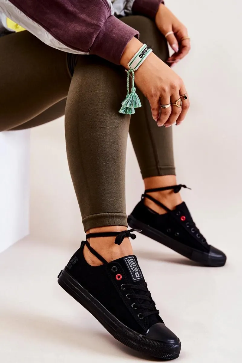 Trampki Damskie Big Star|Trampki Damskie Niskie>Big Star Shoes Niskie Tenisówki Big Star JJ274003 Czarne Czarny