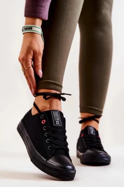 Trampki Damskie Big Star|Trampki Damskie Niskie>Big Star Shoes Niskie Tenisówki Big Star JJ274003 Czarne Czarny