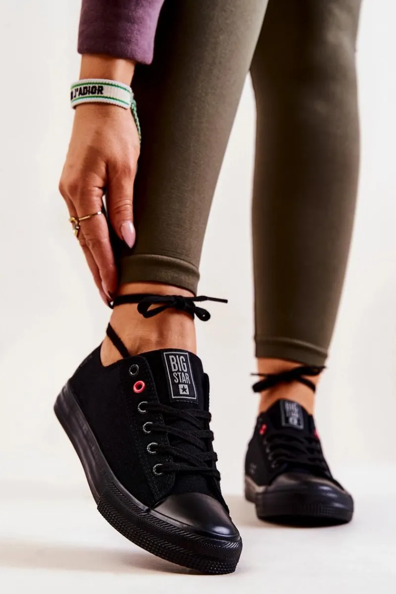 Trampki Damskie Big Star|Trampki Damskie Niskie>Big Star Shoes Niskie Tenisówki Big Star JJ274003 Czarne Czarny
