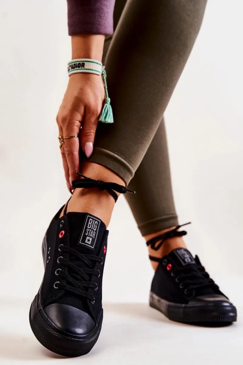 Trampki Damskie Big Star|Trampki Damskie Niskie>Big Star Shoes Niskie Tenisówki Big Star JJ274003 Czarne Czarny