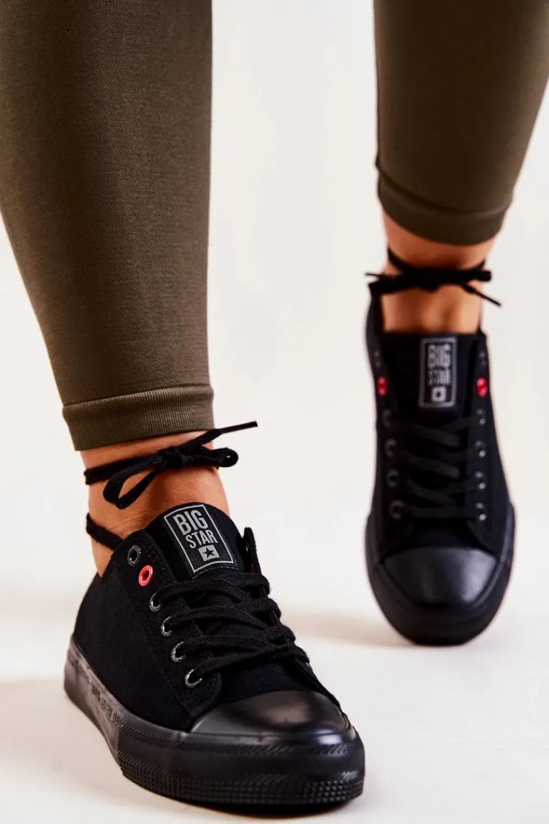 Trampki Damskie Big Star|Trampki Damskie Niskie>Big Star Shoes Niskie Tenisówki Big Star JJ274003 Czarne Czarny