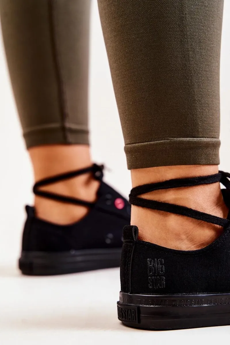 Trampki Damskie Big Star|Trampki Damskie Niskie>Big Star Shoes Niskie Tenisówki Big Star JJ274003 Czarne Czarny