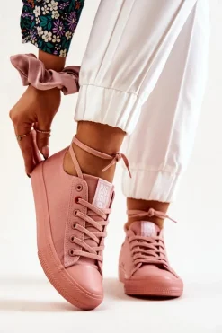 Trampki Damskie Big Star|Trampki Damskie Niskie>Big Star Shoes Niskie Tenisówki Big Star JJ274005 Ciemnoróżowe