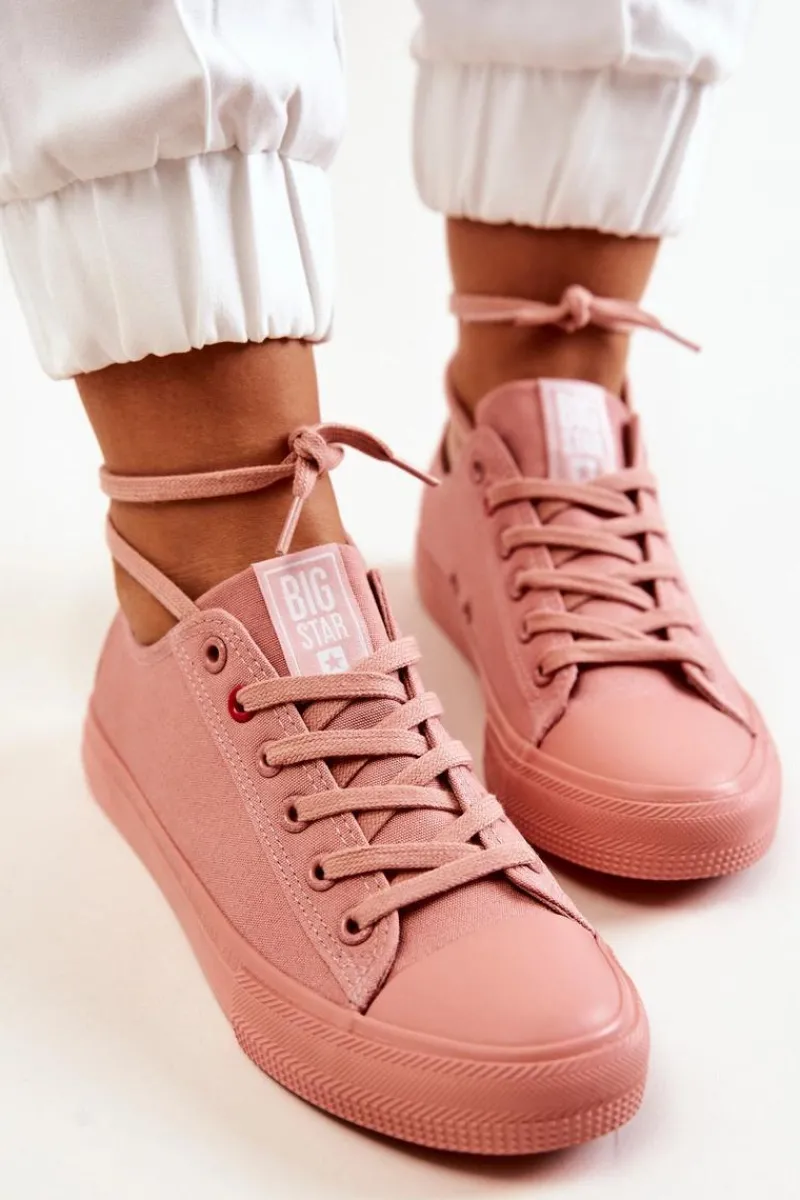Trampki Damskie Big Star|Trampki Damskie Niskie>Big Star Shoes Niskie Tenisówki Big Star JJ274005 Ciemnoróżowe