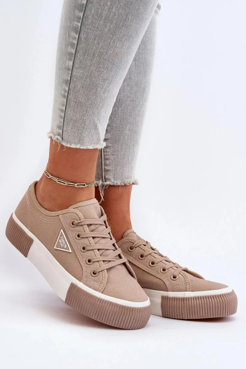 Trampki Damskie Niskie>Boto Niskie Trampki Damskie Beżowe Enalae