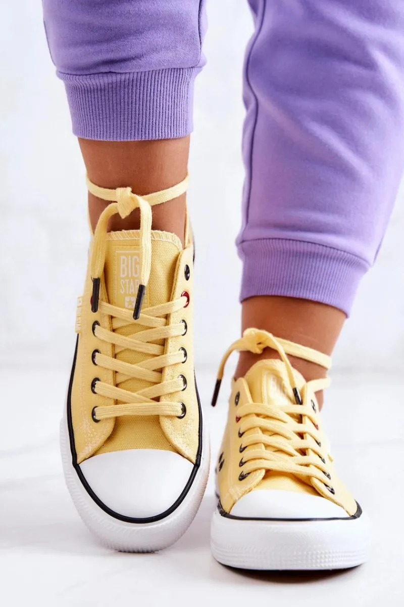 Trampki Damskie Big Star|Trampki Damskie Niskie>Big Star Shoes Niskie Trampki Damskie Big Star JJ274A002 Żółte