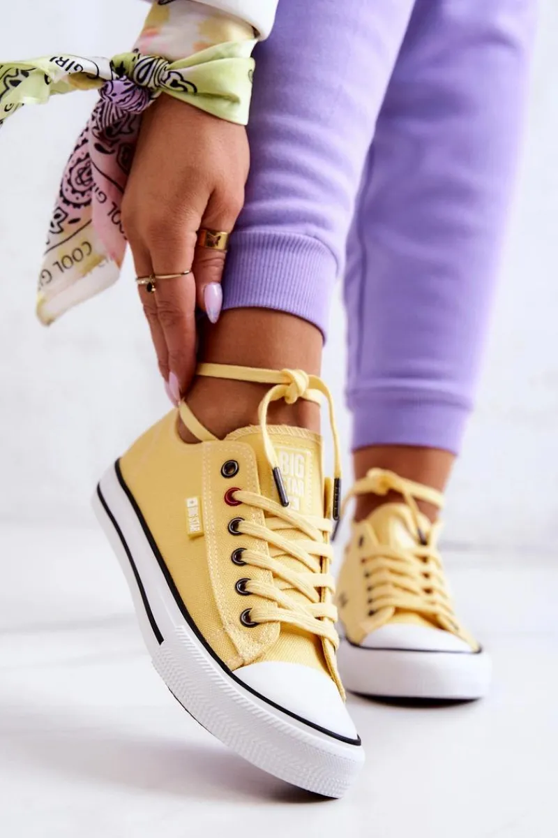 Trampki Damskie Big Star|Trampki Damskie Niskie>Big Star Shoes Niskie Trampki Damskie Big Star JJ274A002 Żółte