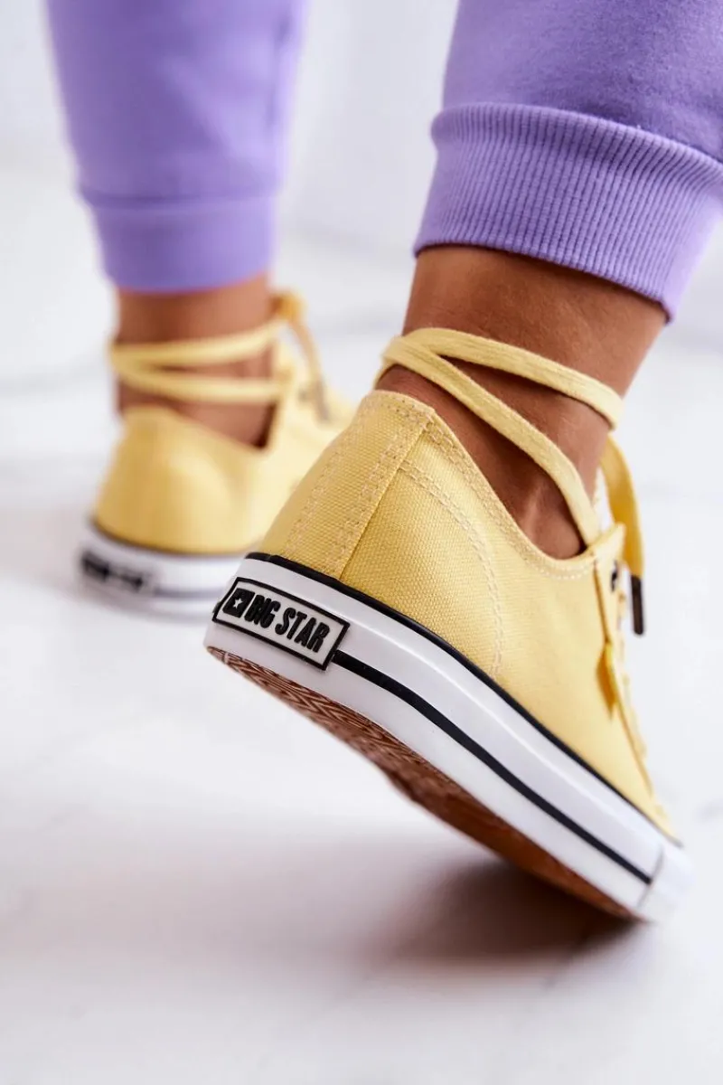 Trampki Damskie Big Star|Trampki Damskie Niskie>Big Star Shoes Niskie Trampki Damskie Big Star JJ274A002 Żółte