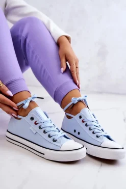 Outlet Big Star Shoes Niskie Trampki Damskie Big Star JJ274A004 Niebieskie