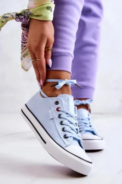 Outlet Big Star Shoes Niskie Trampki Damskie Big Star JJ274A004 Niebieskie