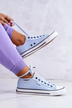 Outlet Big Star Shoes Niskie Trampki Damskie Big Star JJ274A004 Niebieskie