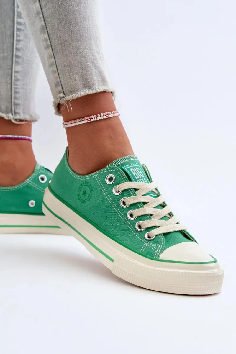 Trampki Damskie Big Star|Trampki Damskie Niskie>Big Star Shoes Niskie Trampki Damskie Big Star NN274268 Zielone Zielony