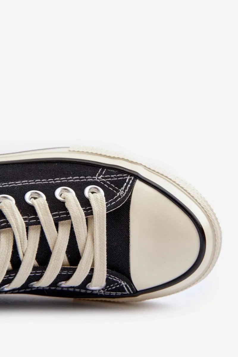 Outlet Big Star Shoes Niskie Trampki Damskie Big Star NN274269 Czarne Czarny