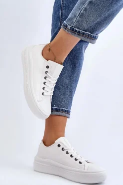 Best Niskie Trampki Damskie Ocieplane Białe Big Star MM274029 Damskie Trampki Damskie Big Star|Trampki Damskie Wysokie