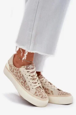 Trampki Damskie Niskie></noscript>Lee Cooper Niskie Trampki Damskie Panterka LCW-25-02-3330L Beżowe