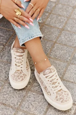 Trampki Damskie Niskie></noscript>Lee Cooper Niskie Trampki Damskie Panterka LCW-25-02-3330L Beżowe