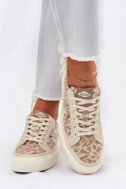 Trampki Damskie Niskie></noscript>Lee Cooper Niskie Trampki Damskie Panterka LCW-25-02-3330L Beżowe