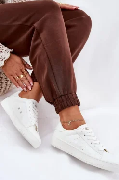 Best Big Star Shoes Niskie Trampki Damskie Z Eko Skóry Big Star NN274577 Białe Biały