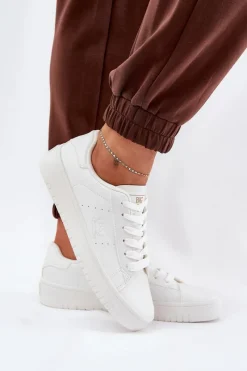 Best Big Star Shoes Niskie Trampki Damskie Z Eko Skóry Big Star NN274577 Białe Biały