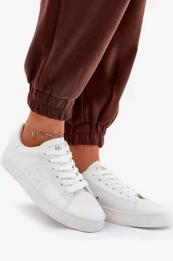 Best Big Star Shoes Niskie Trampki Damskie Z Eko Skóry Big Star NN274577 Białe Biały
