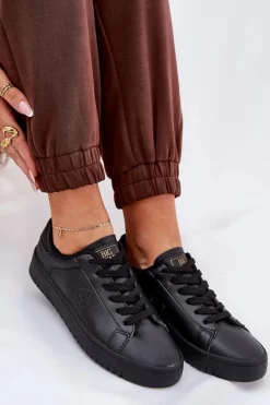 New Niskie Trampki Damskie Z Eko Skóry Big Star NN274576 Czarne Damskie Trampki Damskie Big Star|Trampki Damskie Niskie