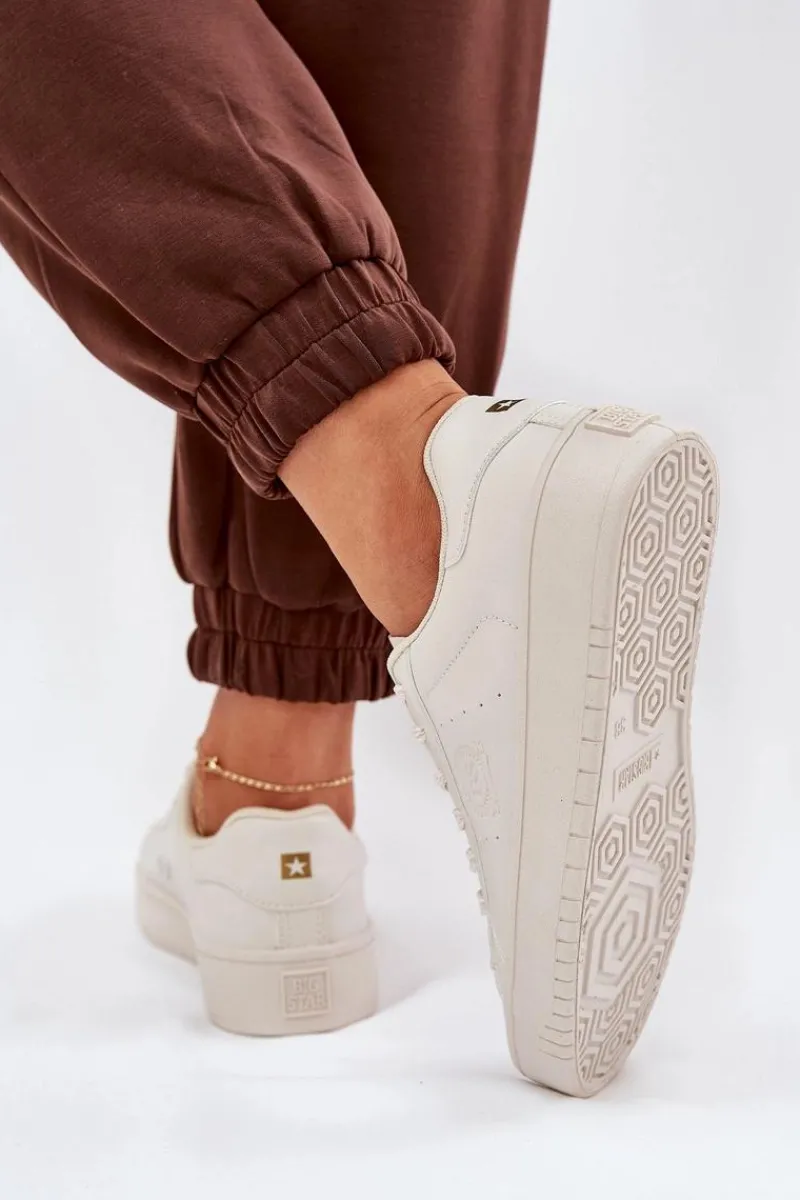 Trampki Damskie Big Star|Trampki Damskie Niskie>Big Star Shoes Niskie Trampki Damskie Z Eko Skóry Big Star NN274578 Beżowe Beżowy