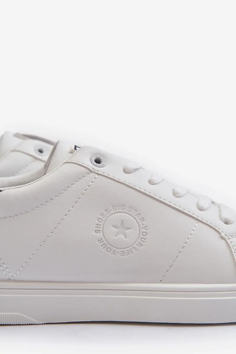 New Big Star Shoes Niskie Trampki Męskie Eko Skóra Big Star NN174282 Białe Biały