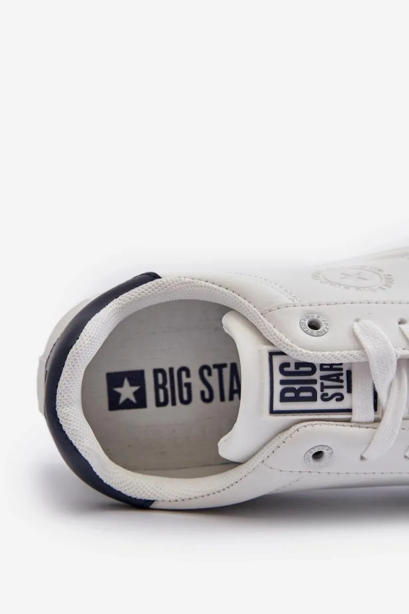 New Big Star Shoes Niskie Trampki Męskie Eko Skóra Big Star NN174282 Białe Biały