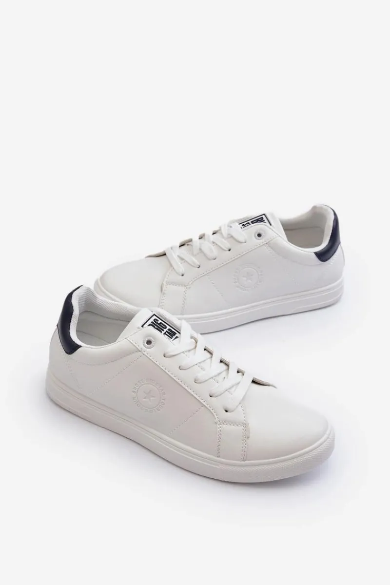 New Big Star Shoes Niskie Trampki Męskie Eko Skóra Big Star NN174282 Białe Biały