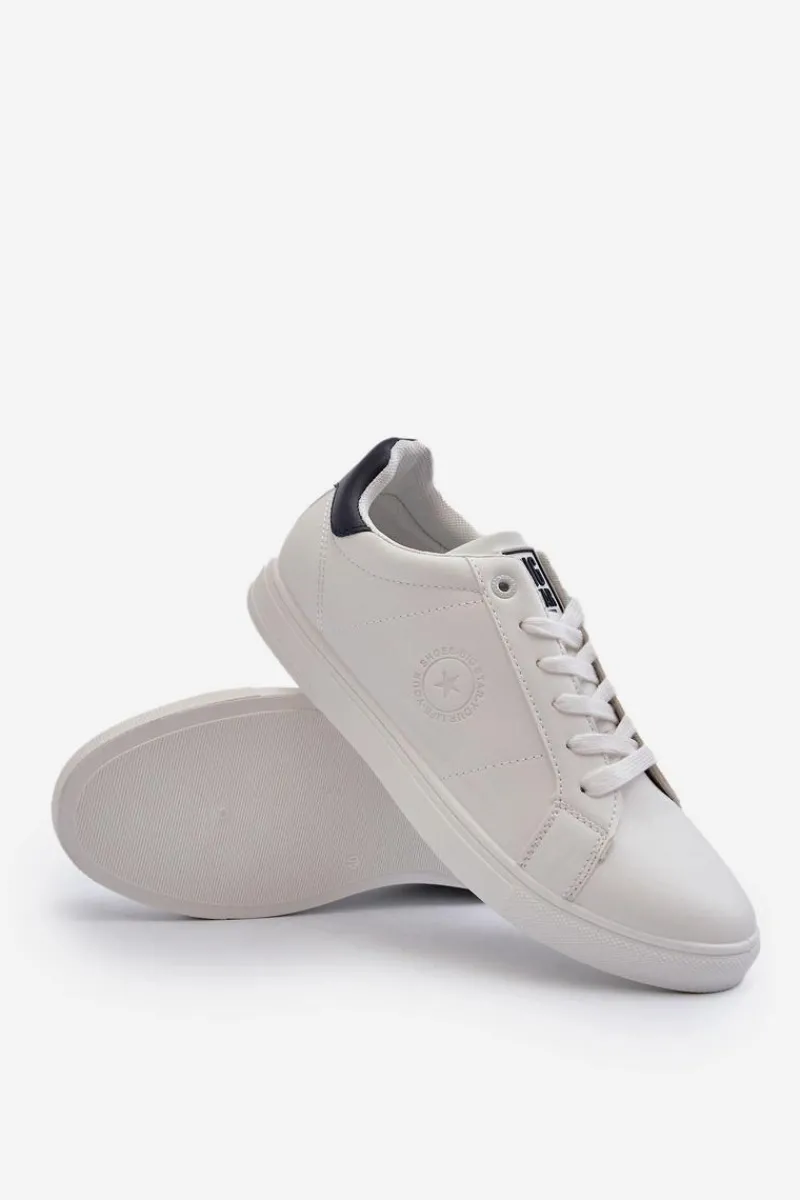 New Big Star Shoes Niskie Trampki Męskie Eko Skóra Big Star NN174282 Białe Biały