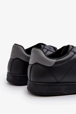 New Niskie Trampki Męskie Eko Skóra Big Star NN174284 Czarne Męskie Trampki Męskie Big Star|Trampki Niskie