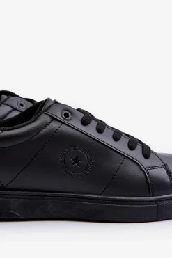 New Niskie Trampki Męskie Eko Skóra Big Star NN174284 Czarne Męskie Trampki Męskie Big Star|Trampki Niskie