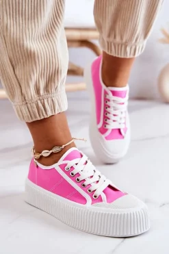 Online Niskie Trampki Na Platformie Różowe Mischa Damskie Trampki Damskie Niskie