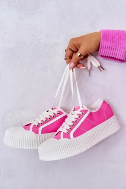 Online Niskie Trampki Na Platformie Różowe Mischa Damskie Trampki Damskie Niskie