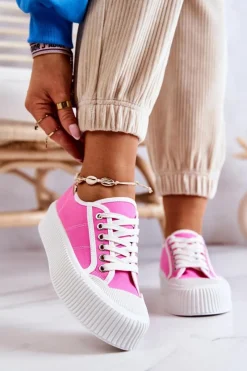 Online Niskie Trampki Na Platformie Różowe Mischa Damskie Trampki Damskie Niskie