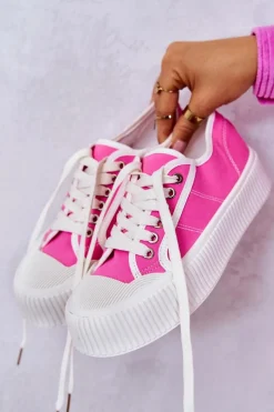 Online Niskie Trampki Na Platformie Różowe Mischa Damskie Trampki Damskie Niskie