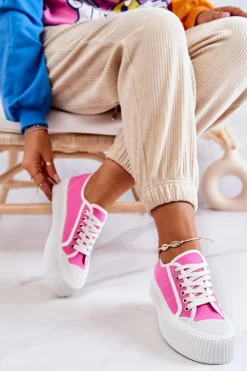 Online Niskie Trampki Na Platformie Różowe Mischa Damskie Trampki Damskie Niskie