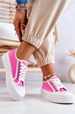 Online Niskie Trampki Na Platformie Różowe Mischa Damskie Trampki Damskie Niskie