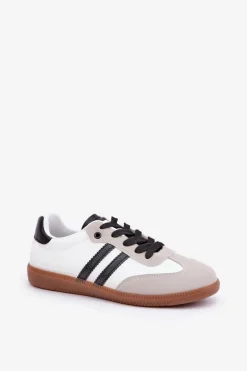 Online Boto Niskie Trampki Tenisówki Damskie Biało-Czarne Loredis