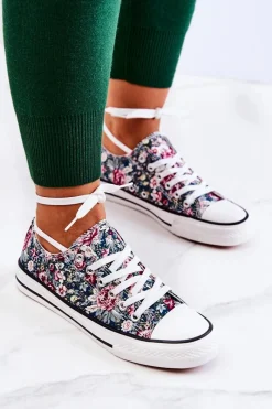 Discount Niskie Trampki W Kwiaty Zielone Desiree Damskie Trampki Damskie Niskie