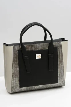 Torebki Nobo>Nobo Damska Duża Czarna Torebka Aktówka Skóra Węża